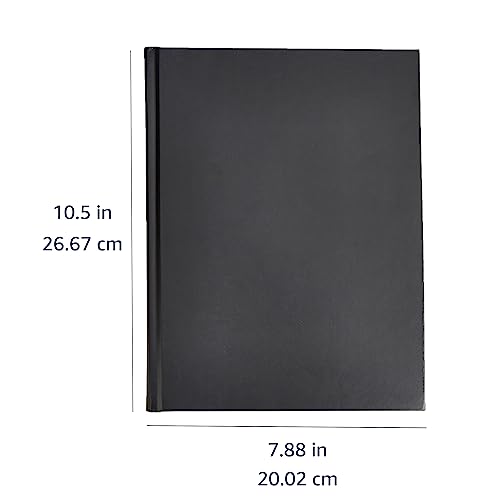 Amazon Basics Professional Hardcover Writing Journal for Journaling and Note Taking, Sturdy, Perforated Pages, 10.5 x 7.5 inches, Black, 2-Pack