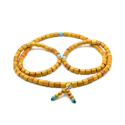 Zen Dear Natural Golden Sandalwood Mexican Bocote Mala Prayer Bead Bracelet Link Wrist Necklace Mala Beads - style: 8mm 108 beads barrel special