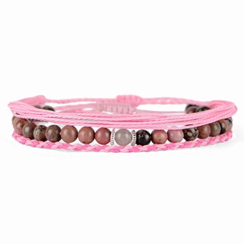 QOGIR Handmade Healing Bracelet,6mm Natural Gem Stone Bracelet rope bracelet - color: Black Rhodonite(To Girlfriend), size: 6mm