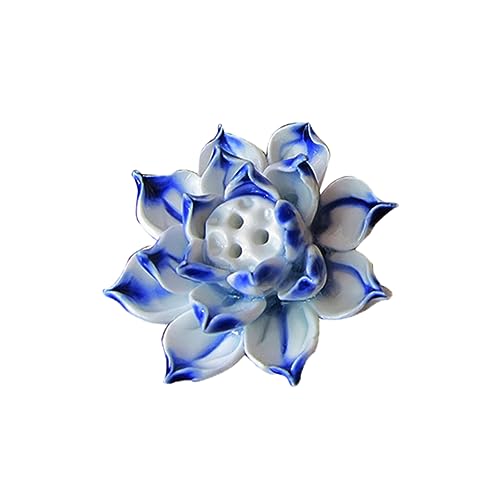 ABOOFAN Ceramic Lotus Adornment Creative Decorative Table Ornament for Home Accessories Unique Handmade Crafts for Desk Bookshelf Display Elegant Zen Style