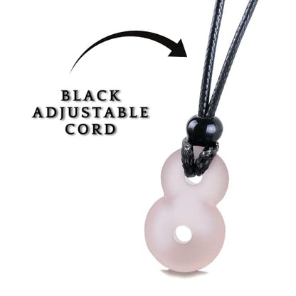 Infinity Necklace - Sea Glass Jewelry - Positive Vibes Collection - Cute Meditation Crystals - Spiritual Gifts for Yoga Lovers - High Vibration Tibetan Symbols - Cool and Trendy Good Luck Amulets - color: Pastel Pink Sea Glass Crystal