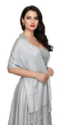 Pashmina Shawls Wraps for Women. Dress Cover Up Formal. Cashmere Feel Wrap for Evening Dress. - color: Silver Grey