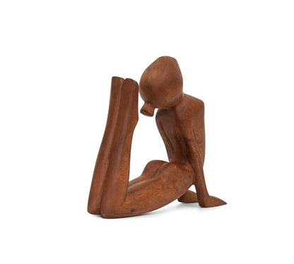 G6 Collection 8" Wooden Handmade Abstract Sculpture Art Decorative Home Decor Handcrafted Figurine Accent Decoration Artwork Hand Carved, King Cobra Pose - style: King Cobra Pose