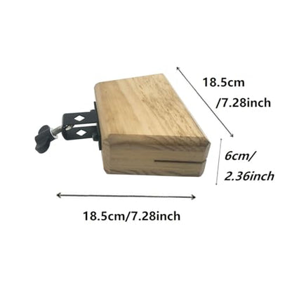 Wood Block 6.9 Inch Wooden Jam Block Mountable Hand Percussion Drum Block Instrument for 3/8" Post Mount Drum Set Cymbal Stand Accessories