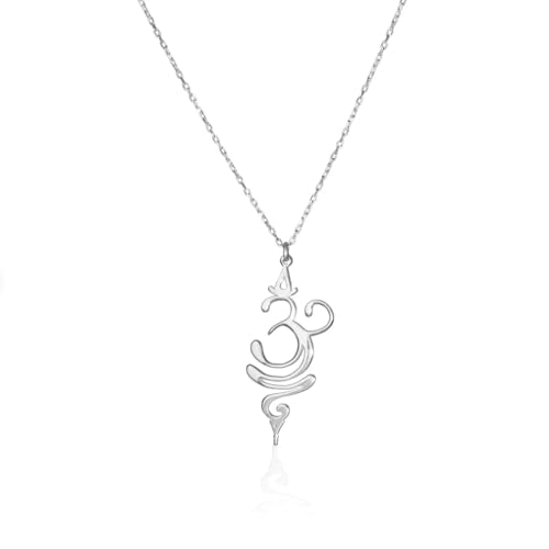 Yoga necklace | om chakra breathe pendant, namaste kundalini om symbol gifts, energy mantra reiki necklaces, spiritual charm for meditation
