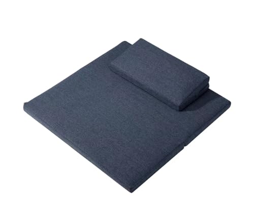 Large and Meditation Cushion,Square Handcrafted Meditation Mat,Portable Foldable Floor Cushion Outdoor Natural Hemp Core Fibre Yoga Cushions(Size:60x60cm(24x24inch),Color:Navy Blue) - color: Navy Blue, size: 60x60cm(24x24inch)