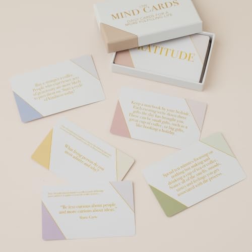 Mind Cards | 45 Cards for Daily Rituals, Gratitude & Journaling for Men and Women | Simple Steps to Positive Habits, Self Care for Busy Lives & Careers