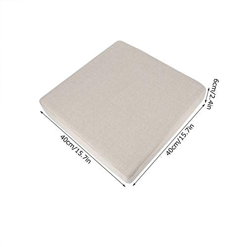Household Square Floor Cushion for Yoga and Meditation, Removable Washable Meditation Mat Cushion - color: Square linen beige