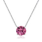Ursilver Mothers Day Gifts - Birthstone Necklace for Women 925 Sterling Silver Round Birthstone Necklace Birthday Gifts 12 Months Necklaces for Women Jewelry Gift - color: silver-10-Oct-Tourmaline Pink