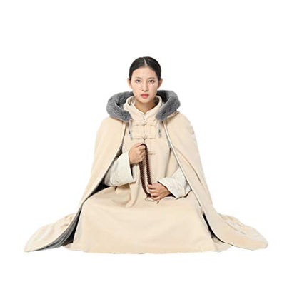 DGXIN Winter Velvet Zen Practice Meditation Cloak 100cm - color: Beige
