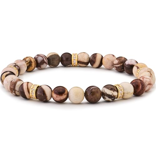 STORYJEWELLERY Summer Bracelets, Summer Jewelry for Women, Natural Stone Beach Bracelets for Women, Boho Gemstone Bracelet, Stretch Beaded Crystal Bracelet