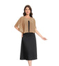 Baoqiya Capelets for women Chiffon Cape Soft Shawls and Wraps Wedding Capes 1920s flapper Cover Up - color: Camel