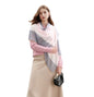 Luxury Cashmere Pashmina Style Shawl - Silk & Wool Blend Scarf, Lightweight Skin-Friendly Wrap - color: Grey-pink Gradient