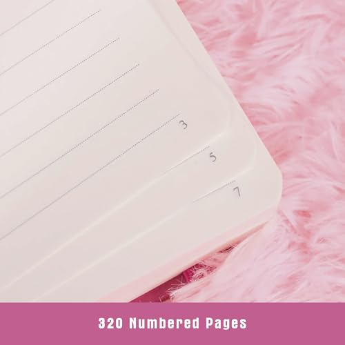 TIEFOSSI Lined Journal Notebook for Women Men, Leather Journal with Pen, A5 Evil Eye Hardcover Notebook for Work, Journaling, Travel & School, 100 GSM Thick Paper, 320 Numbered Pages, 6.2 x 8.3 in - color: Light purple