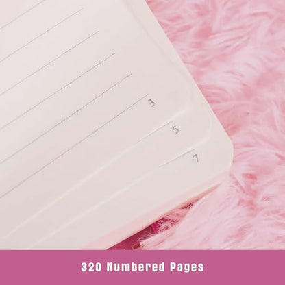 TIEFOSSI Lined Journal Notebook for Women Men, Leather Journal with Pen, A5 Evil Eye Hardcover Notebook for Work, Journaling, Travel & School, 100 GSM Thick Paper, 320 Numbered Pages, 6.2 x 8.3 in - color: Light purple