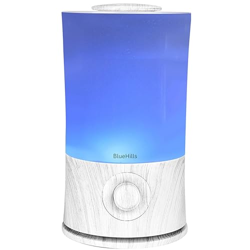 BlueHills Premium 2000 ML XL Large Essential Oil Diffuser Aromatherapy Humidifier for Large Room Home 40 Hour Run Huge Coverage Area Lights 2 Liter Extra Large Capacity Diffuser White Wood Grain E004 - color: White Wood Grain