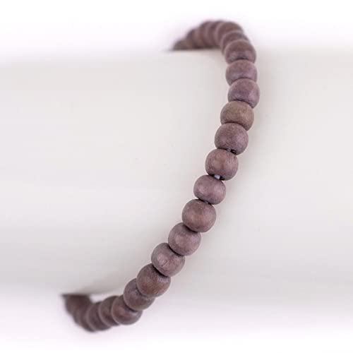 Wood Bead Bracelet - color: Brown, size: Small Beads