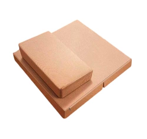 Large and Meditation Cushion,Square Handcrafted Meditation Mat,Portable Foldable Floor Cushion Outdoor Coconut Fibre Linen Yoga Cushion(Size:24x24inch,Color:Beige1) - color: Beige1, size: 24x24inch