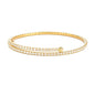 Stretch Tennis Bracelet for Women – Gold Comfort Fit, No Clasp Flexible Design with Crystal Accents, Minimalist Stackable Jewelry