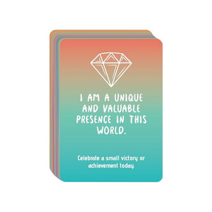Mindfulness Cards, 50-Piece Cards, Paper Motivational Card with Gradient Design for Self-Reflection, Personal Growth, Team Motivation, Teens, Adults