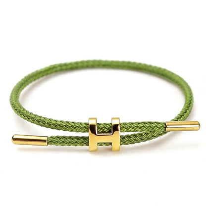 Steel Bracelet Link, Adjustable H-shape Wire Rope Bracelet, Lucky Jewelry with Titanium Buckle for Birthday, Valentine's, Graduation, Fashion Gift for Women, Men, Lovers, Friends - color: green