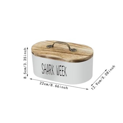 Wooden Desktop Storage Box Jewelry Organizer with Handle Cover, Multipurpose Oval Container for Bathroom Dresser Countertop, Black, A Size- B White