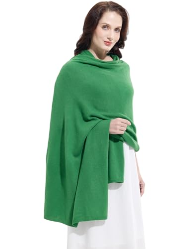 Soft Cashmere Blend Wrap Chic Scarf Stole for Women Wayfarer Travel Extra Large 87"x28" - color: Forest Green