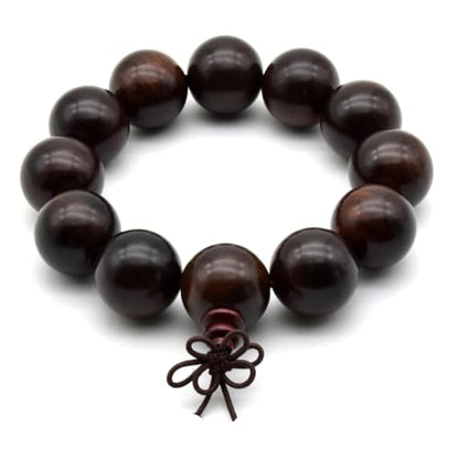 Zen Dear Unisex Natural Rosewood Prayer Beads Buddha Buddhist Prayer Meditation Mala Necklace Bracelet - style: 20mm 12 beads