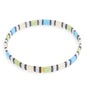 Tila Flat Beaded Stretch Bracelets for Women, Trendy Unique Handmade Stackable Green Blue Square Beads Miyuk Link Bracelet Summer Jewelry Gift - color: Turquoise Green