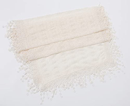 Cindy and Wendy Lightweight Soft Leaf Lace Fringes Scarf Bridal Veils shawl for Women - color: Beige - Sh
