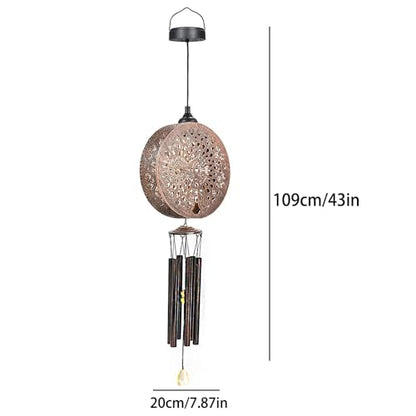 43" Solar Wind Chimes for Outside, Hanging Lights Outdoor Detachable Lantern Metal Peacock Wind Chimes, Deep Tone Memorial Wind Chime Gift Decoration for Home, Patio, Garden, Outdoor, Yard