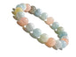 Aquamarine And Morganite Round Beaded Bracelet, Blue Aquamarine Stone, Pink Morganite Stone