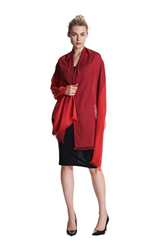 EURKEA Women's Scarf Pashmina Silky Soft Shawls Wraps Stole for Evening, Wedding and Gift - color: Wine Red Blend