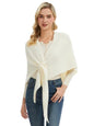 Triangle Shawl Wraps for Women Soft Knitted Pashmina Shawls Wraps for Evening Dresses - color: Cream