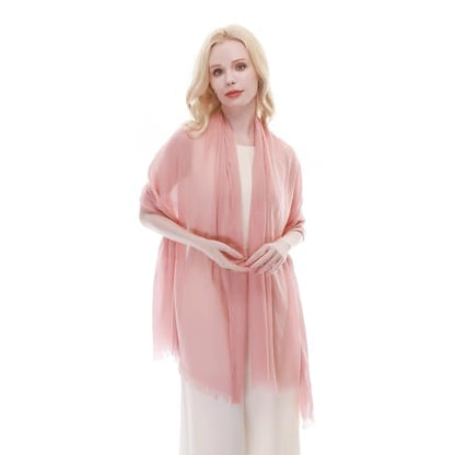 RIIQIICHY Scarf for Women Lightweight Solid Color Long Fashion Gauze Scarves Shawl Wrap - color: Pink