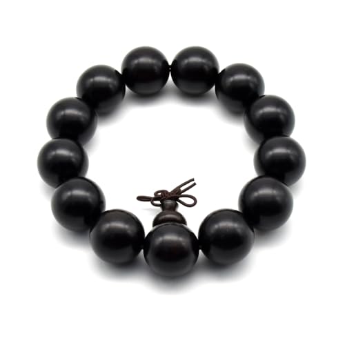 Zen Dear Unisex Natural Ebony Wood Buddhist Prayer Bead Necklace Bracelet Tibetan Prayer Mala Beaded Black - style: 18mm 13beads