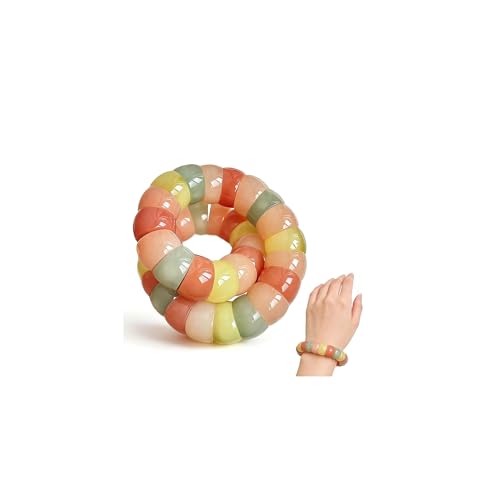 Roe Dolph Bodhi Bead Fidget Anxiety Bracelet for Women Men Chunky Stretch Beaded Mindful Jewelry Daily Reminder Gift for Mom Wife Friend - color: B4:orange