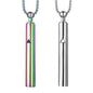 Anxiety Breathe Easy Necklace Mindfulness Breathing Necklace Breathlace Stainless Steel Pendant for Natural Calm & Stress Relief - color: Steel+Rainbow T