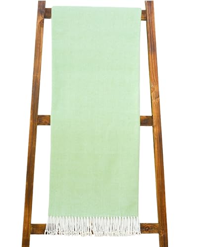 Alashan Cotton Acrylic Adirondack Herringbone Woven Throw - Throw Blanket - Soft Palmetto - color: Palmetto