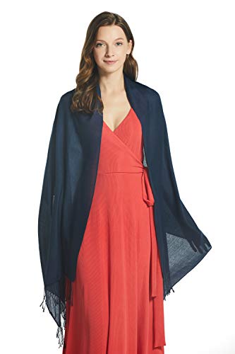 EURKEA Women's Scarf Pashmina Silky Soft Shawls Wraps Stole for Evening, Wedding and Gift - color: Medium Indigo