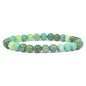 Justinstones Gem Semi Precious Gemstone 6mm Round Beads Stretch Bracelet 6.5 Inch Unisex - color: Green Chrysoprase
