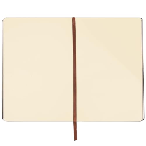 Fetinar 300 Pages Leather Blank Journal Notebook,Softcover Leather Blank Journal Notebook for Women Men,300 Pages Notebook for Work,Office,School Note Taking,5.7'' X 8.3'',grey - color: Grey, style: Plain-A5
