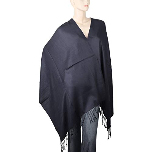 Falari Women's Soft Solid Color Pashmina Shawl Wrap Scarf, for Wedding, Bridesmaid Gifts, Evening Dress - color: Charcoal Grey