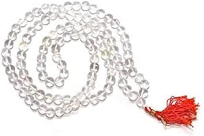 Rudraksh Mala, Natural Himalayan Genuine Original Rudraksha Rosary - style: Crystal Jaap mala 7-8MM