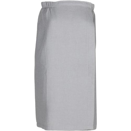 Women's Waffle Weave Spa Wrap - Lightweight, Breathable, One-Size-Fits-Most (29" Long) - color: Gray