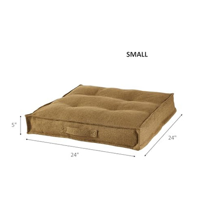 Square Tufted Floor Pillow with Removable Cover, Moss, Small (24") - color: Moss, size: Small (24")