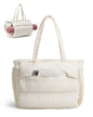 BAGSMART Yoga Tote Bag for Women with Knotted Handle, Lightweight Pilates Bag with Yoga Mat Holder, Gym Bag for Work Travel - color: Cream