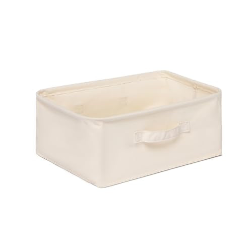 Foldable Storage Bins with Lids Cotton Canvas Rectangular Storage Box Ideal for Organization Lightweight and Durable (13.78 x 9.65 x 6.1) - size: 13.78 x 9.65 x 6.1"