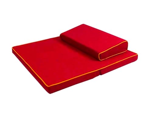 Large and Meditation Cushion,Square Handcrafted Meditation Mat,Portable Foldable Floor Cushion Outdoor Coconut Fibre Linen Yoga Cushion(Size:70x70cm(28x28inch),Color:Red1) - color: Red1, size: 70x70cm(28x28inch)