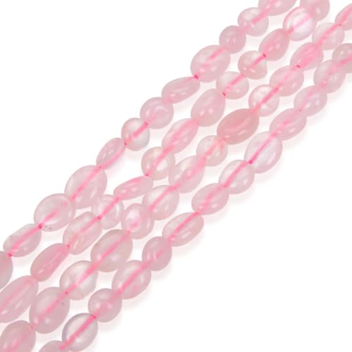 Adabele 1pc Natural Stretch Gemstone Bracelet 7mm-10mm Free Form Bead 7 Inch 7.5 Inch Healing Crystal Engergy Quartz Chakra Jewelry Women Birthday Gift - color: Grade A Rose Quartz, size: 7 Inch (bead size 7-10mm)